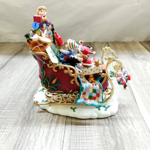 Enesco "Gettin' Ready to Go Ho Ho Ho" Musical Sleigh - Picture 1 of 11